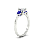 Load image into Gallery viewer, pear-diamond-cathedral-asscher-cut-engagement-ring-with-sapphire-in-white-gold-fdenr9210asrgsablangle2-nl-wg.jpg?v=1758259331
