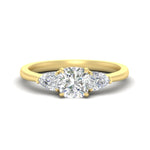 Load image into Gallery viewer, Pear 3 Stone Cathedral Ring
