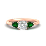 Load image into Gallery viewer, pear-diamond-cathedral-cushion-cut-engagement-ring-with-emerald-in-rose-gold-fd-enr9210curgemgrsleep-nl-rg?v=1758167884
