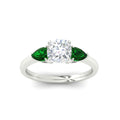 Thumbnail 39 - pear-diamond-cathedral-cushion-cut-engagement-ring-with-emerald-in-white-gold-fdenr9210curgemgrangle5-nl-wg