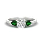 Load image into Gallery viewer, Pear 3 Stone Cathedral Ring
