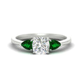 Thumbnail 37 - pear-diamond-cathedral-cushion-cut-engagement-ring-with-emerald-in-white-gold-fdenr9210curgemgrsleep-nl-wg