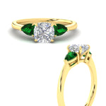 Load image into Gallery viewer, pear-diamond-cathedral-cushion-cut-engagement-ring-with-emerald-in-yellow-gold-fdenr9210curgemgrangle3-nl-yg?v=1758167884
