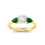Load image into Gallery viewer, pear-diamond-cathedral-cushion-cut-engagement-ring-with-emerald-in-yellow-gold-fdenr9210curgemgrangle5-nl-yg?v=1758167884
