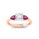 Load image into Gallery viewer, pear-diamond-cathedral-cushion-cut-engagement-ring-with-pink-sapphire-in-rose-gold-fdenr9210curgsadrpiangle5-nl-rg
