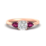 Load image into Gallery viewer, Pear 3 Stone Cathedral Ring

