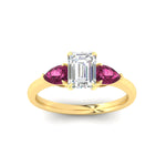 Load image into Gallery viewer, pear-diamond-cathedral-emerald-cut-engagement-ring-with-pink-sapphire-in-yellow-gold-fdenr9210emrgsadrpiangle5-nl-yg