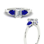 Load image into Gallery viewer, pear-diamond-cathedral-emerald-cut-engagement-ring-with-sapphire-in-white-gold-fdenr9210emrgsablangle3-nl-wg.jpg?v=1758097711
