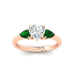 Load image into Gallery viewer, pear-diamond-cathedral-heart-shaped-engagement-ring-with-emerald-in-rose-gold-fdenr9210htrgemgrangle5-nl-rg

