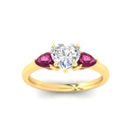 Load image into Gallery viewer, pear-diamond-cathedral-heart-shaped-engagement-ring-with-pink-sapphire-in-yellow-gold-fdenr9210htrgsadrpiangle5-nl-yg
