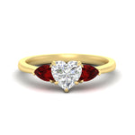 Load image into Gallery viewer, Heart Shaped Pear 3 Stone Cathedral Ring

