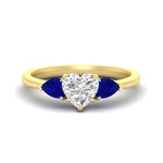 Load image into Gallery viewer, Heart Shaped Pear 3 Stone Cathedral Ring
