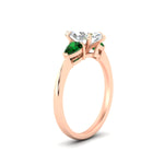 Load image into Gallery viewer, pear-diamond-cathedral-marquise-cut-engagement-ring-with-emerald-in-rose-gold-fdenr9210mqrgemgrangle2-nl-rg
