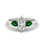 Load image into Gallery viewer, Marquise Cut Pear 3 Stone Cathedral Ring
