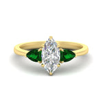 Load image into Gallery viewer, Marquise Cut Pear 3 Stone Cathedral Ring
