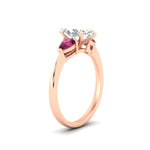 Load image into Gallery viewer, pear-diamond-cathedral-marquise-cut-engagement-ring-with-pink-sapphire-in-rose-gold-fdenr9210mqrgsadrpiangle2-nl-rg
