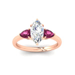 Load image into Gallery viewer, pear-diamond-cathedral-marquise-cut-engagement-ring-with-pink-sapphire-in-rose-gold-fdenr9210mqrgsadrpiangle5-nl-rg
