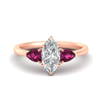 Load image into Gallery viewer, Marquise Cut Pear 3 Stone Cathedral Ring
