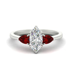 Load image into Gallery viewer, Marquise Cut Pear 3 Stone Cathedral Ring
