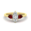 Thumbnail 21 - 3 Stone Marquise Cut Lab Diamond Cathedral Ring With Pear Accents