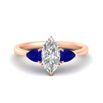 Load image into Gallery viewer, Marquise Cut Pear 3 Stone Cathedral Ring

