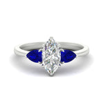 Load image into Gallery viewer, Marquise Cut Pear 3 Stone Cathedral Ring
