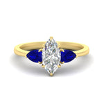 Load image into Gallery viewer, Marquise Cut Pear 3 Stone Cathedral Ring
