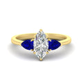 Thumbnail 13 - 3 Stone Marquise Cut Lab Diamond Cathedral Ring With Pear Accents