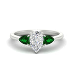 Load image into Gallery viewer, Pear Shaped Pear 3 Stone Cathedral Ring
