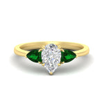 Load image into Gallery viewer, Pear Shaped Pear 3 Stone Cathedral Ring
