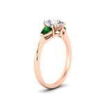 Load image into Gallery viewer, pear-diamond-cathedral-pear-shaped-engagement-ring-with-emerald-in-rose-gold-fdenr9210pergemgrangle2-nl-rg
