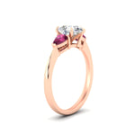 Load image into Gallery viewer, pear-diamond-cathedral-pear-shaped-engagement-ring-with-pink-sapphire-in-rose-gold-fdenr9210pergsadrpiangle2-nl-rg
