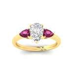 Load image into Gallery viewer, pear-diamond-cathedral-pear-shaped-engagement-ring-with-pink-sapphire-in-yellow-gold-fdenr9210pergsadrpiangle5-nl-yg
