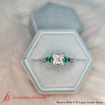 Load image into Gallery viewer, pear-diamond-cathedral-princess-cut-engagement-ring-with-emerald-in-white-gold-fdenr9210pr
