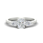 Load image into Gallery viewer, Radiant Cut Pear 3 Stone Cathedral Ring
