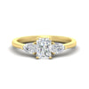 Load image into Gallery viewer, 3 Stone Radiant Cut Lab Diamond Cathedral Ring With Pear Accents