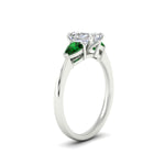 Load image into Gallery viewer, pear-diamond-cathedral-radiant-cut-engagement-ring-with-emerald-in-white-gold-fdenr9210rargemgrangle2-nl-wg
