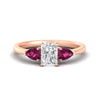 Load image into Gallery viewer, 3 Stone Radiant Cut Lab Diamond Cathedral Ring With Pear Accents