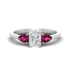 Load image into Gallery viewer, 3 Stone Radiant Cut Lab Diamond Cathedral Ring With Pear Accents
