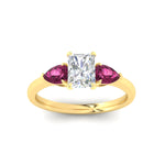 Load image into Gallery viewer, pear-diamond-cathedral-radiant-cut-engagement-ring-with-pink-sapphire-in-yellow-gold-fdenr9210rargsadrpiangle5-nl-yg
