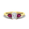 Load image into Gallery viewer, 3 Stone Radiant Cut Lab Diamond Cathedral Ring With Pear Accents