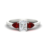 Load image into Gallery viewer, Radiant Cut Pear 3 Stone Cathedral Ring
