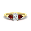 Load image into Gallery viewer, 3 Stone Radiant Cut Lab Diamond Cathedral Ring With Pear Accents