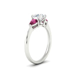 Load image into Gallery viewer, pear-diamond-cathedral-round-cut-engagement-ring-with-pink-sapphire-in-white-gold-fdenr9210rorgsadrpiangle2-nl-wg
