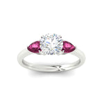 Load image into Gallery viewer, pear-diamond-cathedral-round-cut-engagement-ring-with-pink-sapphire-in-white-gold-fdenr9210rorgsadrpiangle5-nl-wg
