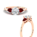 Load image into Gallery viewer, pear-diamond-cathedral-round-cut-engagement-ring-with-ruby-in-rose-gold-fdenr9210rorgrudrangle3-nl-rg
