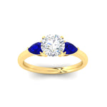 Load image into Gallery viewer, pear-diamond-cathedral-round-cut-engagement-ring-with-sapphire-in-yellow-gold-fdenr9210rorgsablangle5-nl-yg
