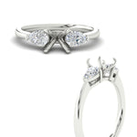 Load image into Gallery viewer, Semi Mount Pear 3 Stone Cathedral Ring
