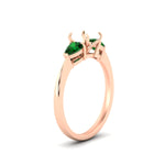 Load image into Gallery viewer, pear-diamond-cathedral-semi-mount-engagement-ring-with-emerald-in-rose-gold-fdenr9210smrgemgrangle2-nl-rg
