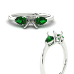 Load image into Gallery viewer, Semi Mount Pear 3 Stone Cathedral Ring
